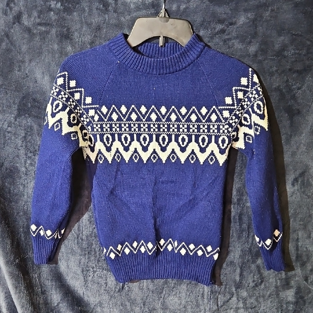 Men's Blue Patterned Sweater